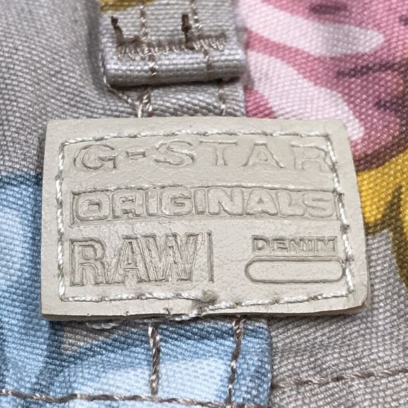 G STAR RAW 5622 3D Taper Jean Men 30x29 Yellow Tan Floral Print Denim Button Fly - Picture 10 of 16